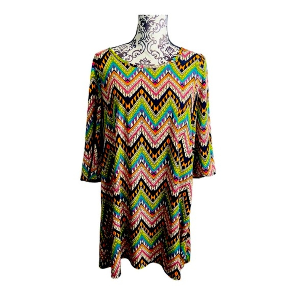 MOA USA Vintage geometric design shift dress